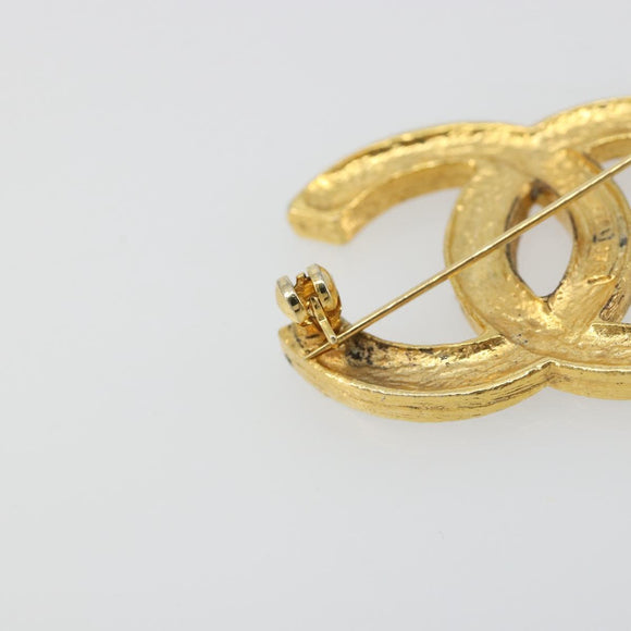 CHANEL COCO Mark Brooch metal Gold Tone CC Auth 185056V