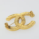 CHANEL COCO Mark Brooch metal Gold Tone CC Auth 185056V-5