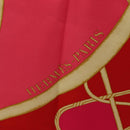 HERMES Carre 140 Scarf ""Coup de Fouet"" Silk Pink Auth 185059M-13