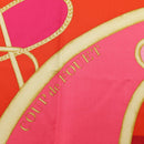 HERMES Carre 140 Scarf ""Coup de Fouet"" Silk Pink Auth 185059M-14