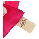HERMES Carre 140 Scarf ""Coup de Fouet"" Silk Pink Auth 185059M-16