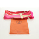 HERMES Carre 140 Scarf ""Coup de Fouet"" Silk Pink Auth 185059M-12