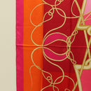 HERMES Carre 140 Scarf ""Coup de Fouet"" Silk Pink Auth 185059M-5