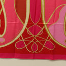 HERMES Carre 140 Scarf ""Coup de Fouet"" Silk Pink Auth 185059M-9
