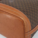 CELINE Macadam Canvas Purse Shoulder Bag PVC Leather Brown Gold Auth 185071-8