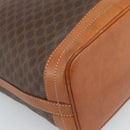 CELINE Macadam Canvas Purse Shoulder Bag PVC Leather Brown Gold Auth 185071-17