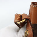 CELINE Macadam Canvas Purse Shoulder Bag PVC Leather Brown Gold Auth 185071-9
