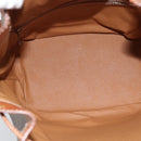 CELINE Macadam Canvas Purse Shoulder Bag PVC Leather Brown Gold Auth 185071-11