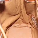 CELINE Macadam Canvas Purse Shoulder Bag PVC Leather Brown Gold Auth 185071-19