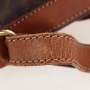 CELINE Macadam Canvas Purse Shoulder Bag PVC Leather Brown Gold Auth 185071-23