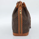 CELINE Macadam Canvas Purse Shoulder Bag PVC Leather Brown Gold Auth 185071-3