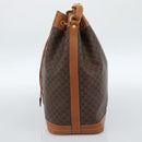 CELINE Macadam Canvas Purse Shoulder Bag PVC Leather Brown Gold Auth 185071-4