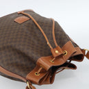CELINE Macadam Canvas Purse Shoulder Bag PVC Leather Brown Gold Auth 185071-6