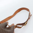 CELINE Macadam Canvas Purse Shoulder Bag PVC Leather Brown Gold Auth 185071-14
