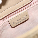 BVLGARI Shoulder Bag Leather Beige Silver Auth 185072A-17
