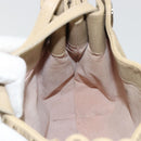 BVLGARI Shoulder Bag Leather Beige Silver Auth 185072A-19