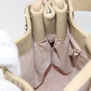 BVLGARI Shoulder Bag Leather Beige Silver Auth 185072A-20