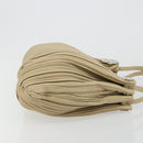 BVLGARI Shoulder Bag Leather Beige Silver Auth 185072A-4