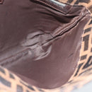 FENDI Zucca Canvas Mamma Baguette Shoulder Bag Black Brown Auth 185075V-17