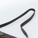 FENDI Zucca Canvas Mamma Baguette Shoulder Bag Black Brown Auth 185075V-8
