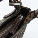 FENDI Zucca Canvas Mamma Baguette Shoulder Bag Black Brown Auth 185076-9