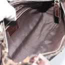 FENDI Zucca Canvas Mamma Baguette Shoulder Bag Black Brown Auth 185076-10