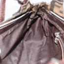 FENDI Zucca Canvas Mamma Baguette Shoulder Bag Black Brown Auth 185076-22