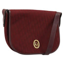 Christian Dior Trotter Canvas Shoulder Bag Red Gold Auth 185078-1