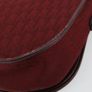 Christian Dior Trotter Canvas Shoulder Bag Red Gold Auth 185078-12