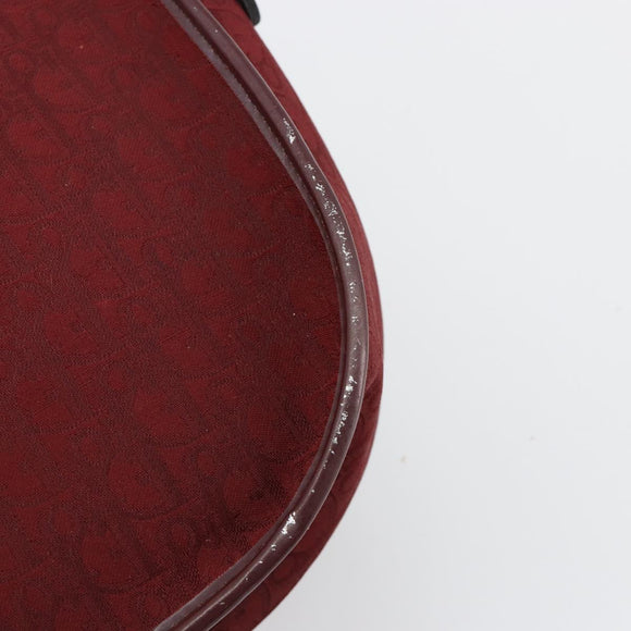 Christian Dior Trotter Canvas Shoulder Bag Red Gold Auth 185078
