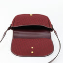 Christian Dior Trotter Canvas Shoulder Bag Red Gold Auth 185078-19