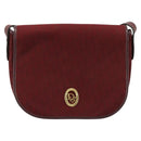 Christian Dior Trotter Canvas Shoulder Bag Red Gold Auth 185078-2