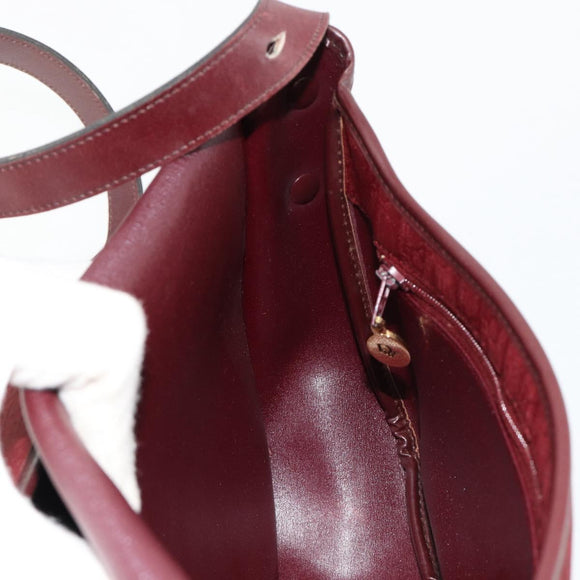 Christian Dior Trotter Canvas Shoulder Bag Red Gold Auth 185078
