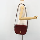 Christian Dior Trotter Canvas Shoulder Bag Red Gold Auth 185078-26