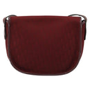 Christian Dior Trotter Canvas Shoulder Bag Red Gold Auth 185078-3