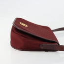 Christian Dior Trotter Canvas Shoulder Bag Red Gold Auth 185078-4