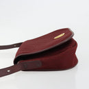 Christian Dior Trotter Canvas Shoulder Bag Red Gold Auth 185078-5
