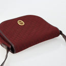 Christian Dior Trotter Canvas Shoulder Bag Red Gold Auth 185078-6