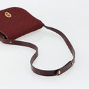 Christian Dior Trotter Canvas Shoulder Bag Red Gold Auth 185078-7