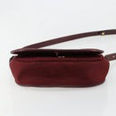 Christian Dior Trotter Canvas Shoulder Bag Red Gold Auth 185078-9