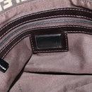 FENDI Zucchino Canvas Mamma Baguette Shoulder Bag Beige Silver Auth 185079V-15