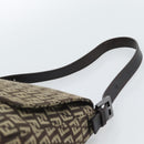 FENDI Zucchino Canvas Mamma Baguette Shoulder Bag Beige Silver Auth 185079V-8