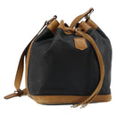CELINE Purse Shoulder Bag Leather Black Gold Auth 185080-1