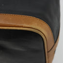 CELINE Purse Shoulder Bag Leather Black Gold Auth 185080-15