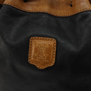 CELINE Purse Shoulder Bag Leather Black Gold Auth 185080-17
