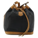 CELINE Purse Shoulder Bag Leather Black Gold Auth 185080-13
