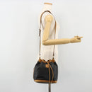 CELINE Purse Shoulder Bag Leather Black Gold Auth 185080-23