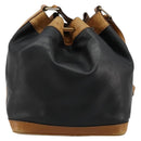 CELINE Purse Shoulder Bag Leather Black Gold Auth 185080-2