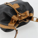 CELINE Purse Shoulder Bag Leather Black Gold Auth 185080-6