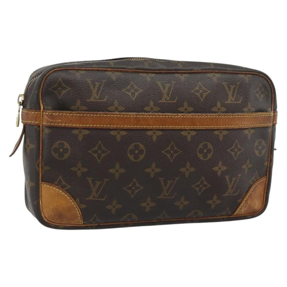 LOUIS VUITTON Monogram Compiegne 28 Clutch Bag M51845 LV Auth 185083